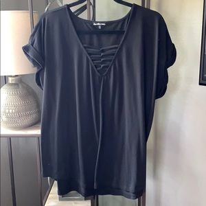 Charlotte Russe T-Shirt with Crisscross Detail